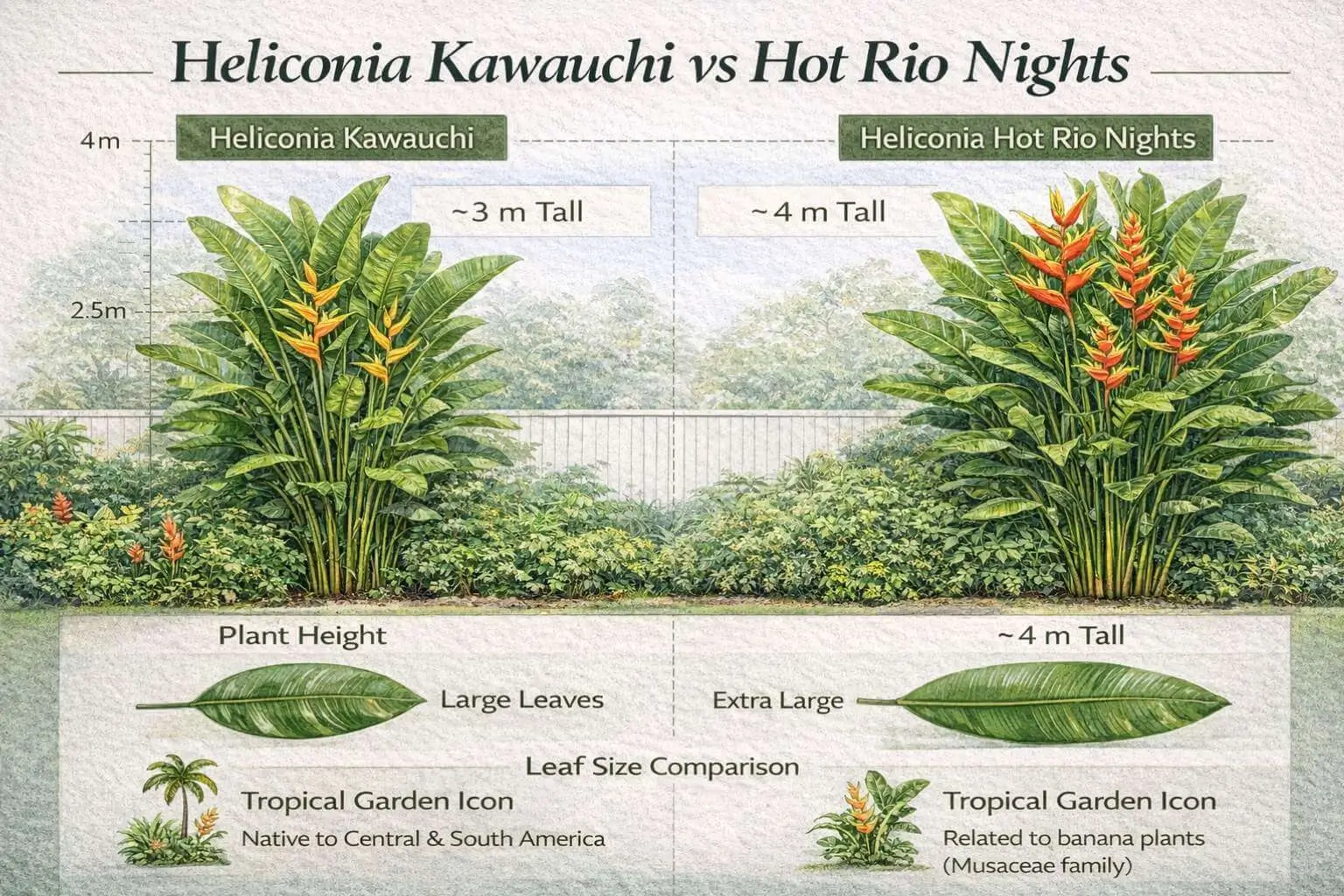heliconia kawauchi vs hot rio nights comparison for privacy screening