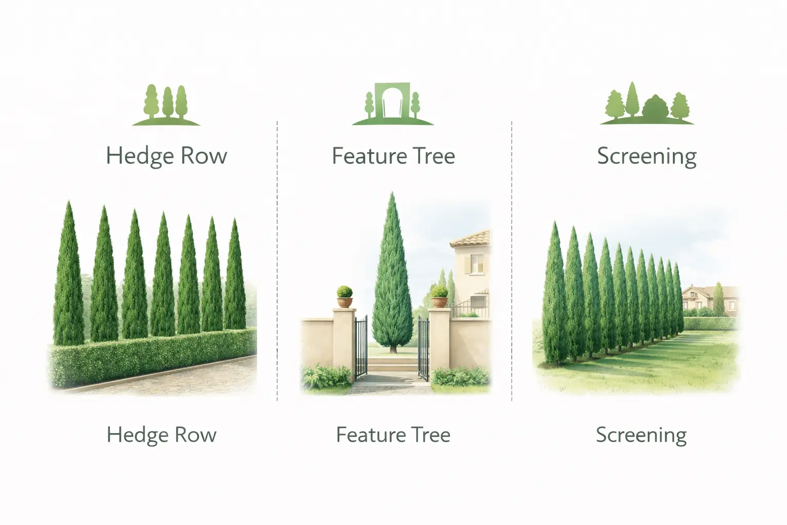 cupressus sempervirens stricta vs glauca