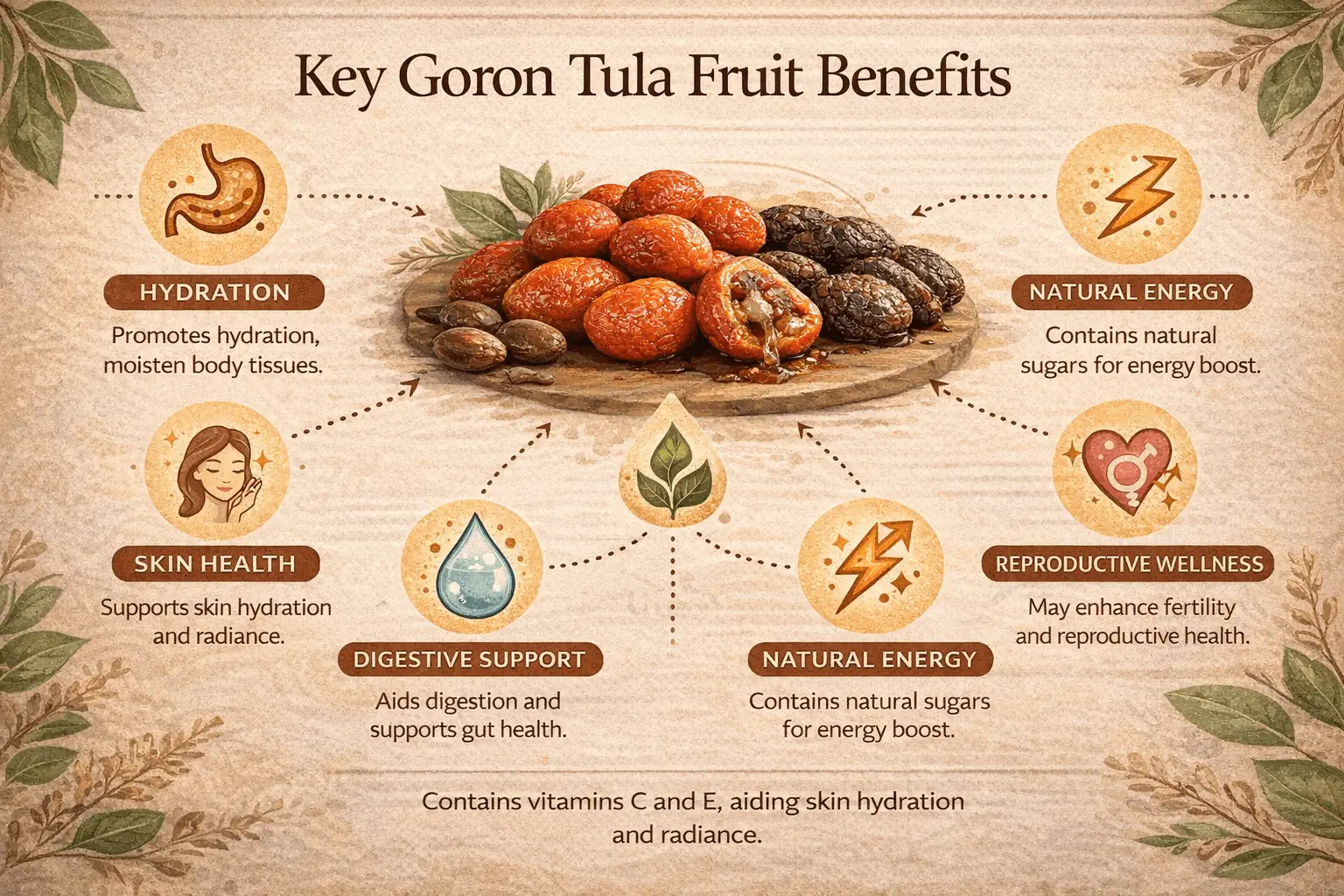 key goron tula fruit benefits hydration digestion energy fertility wellness infographic