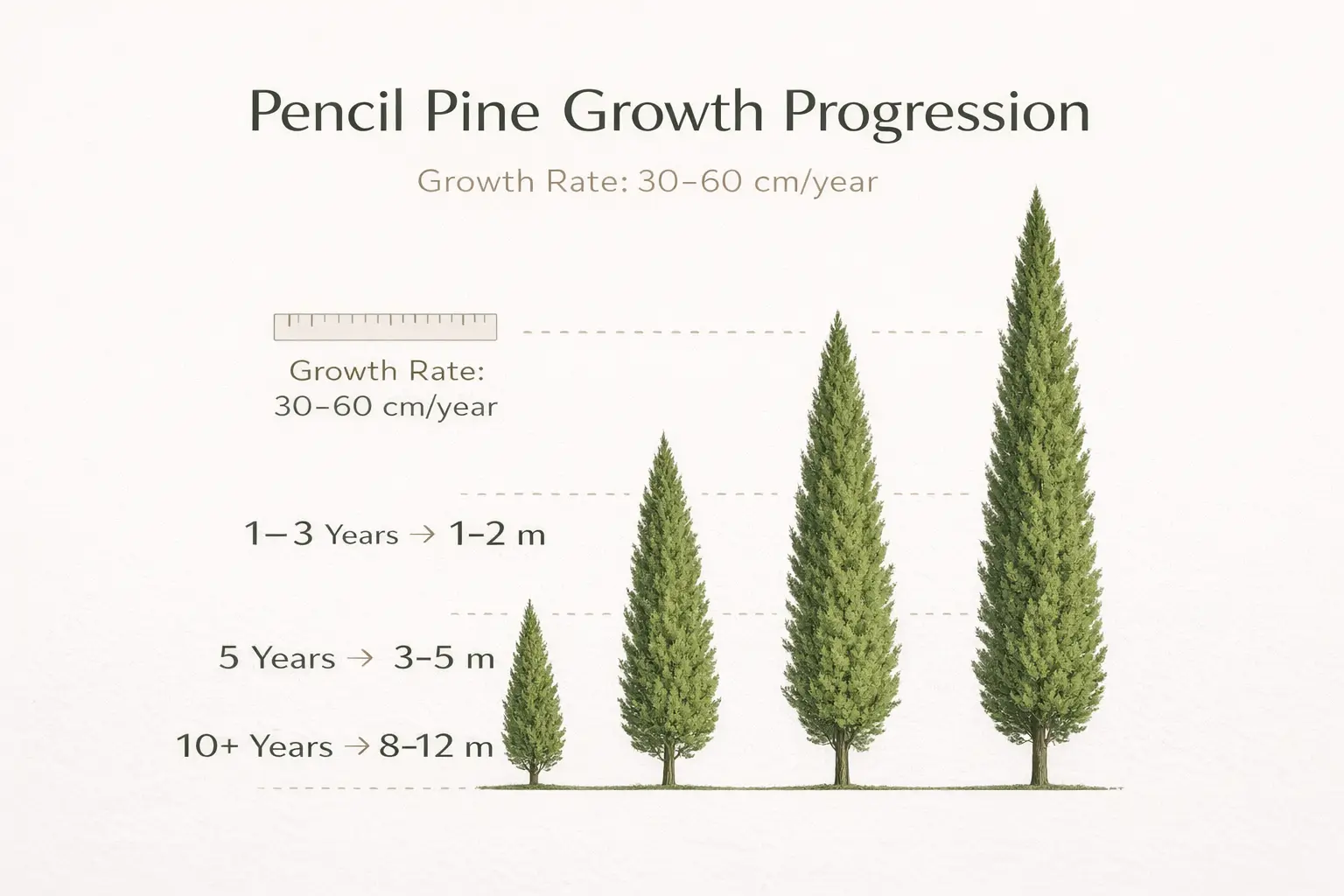 pencil pine growth rate