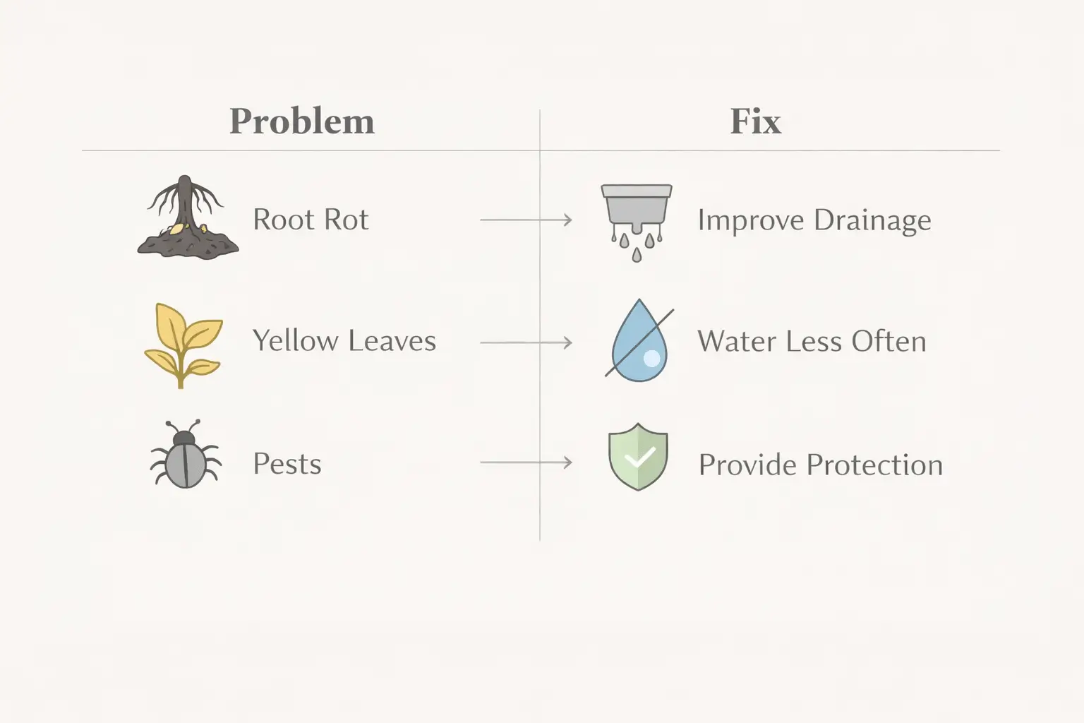 Common ponytail palm outdoor problems and solutions infographic clean design