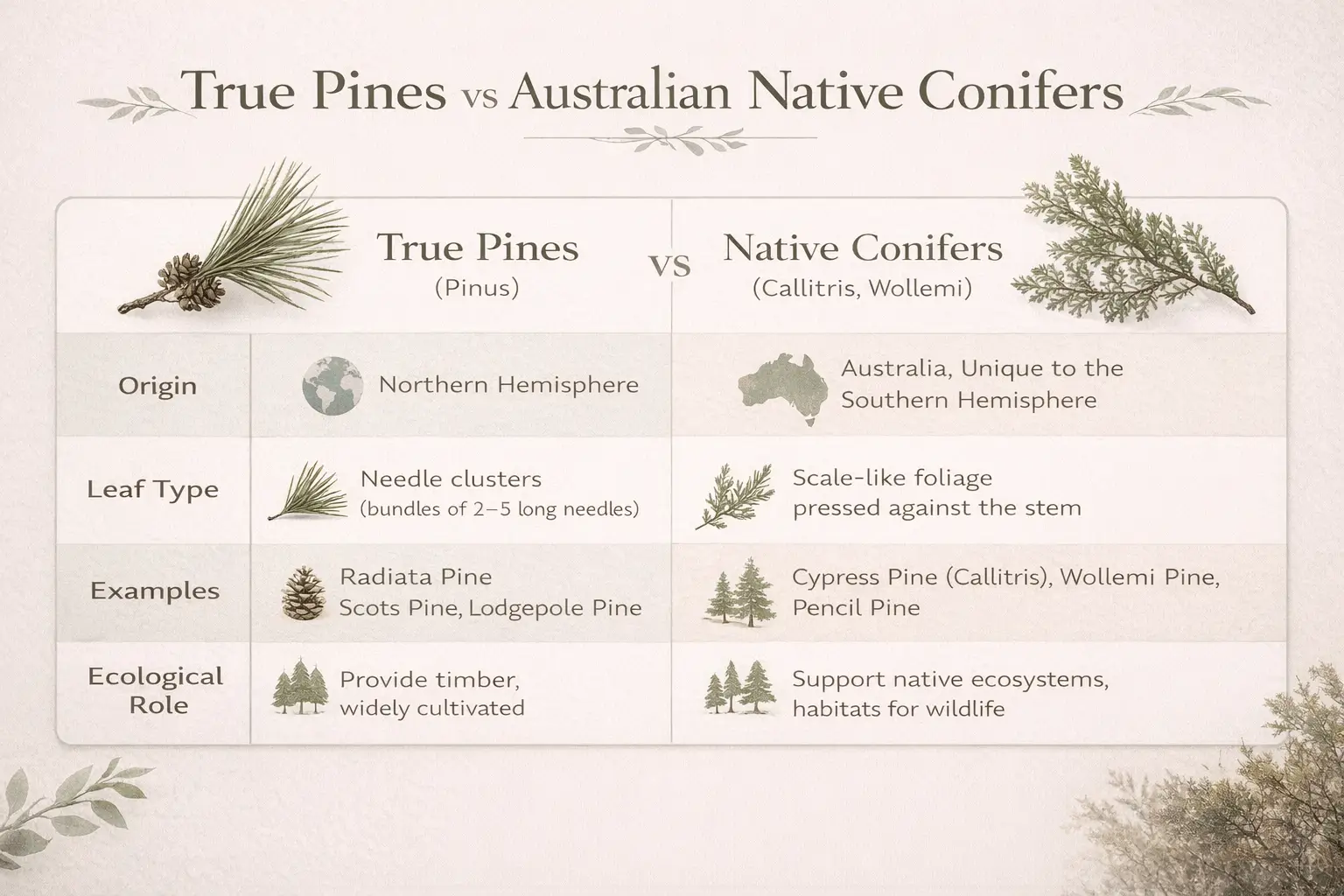 are pine trees native to australia