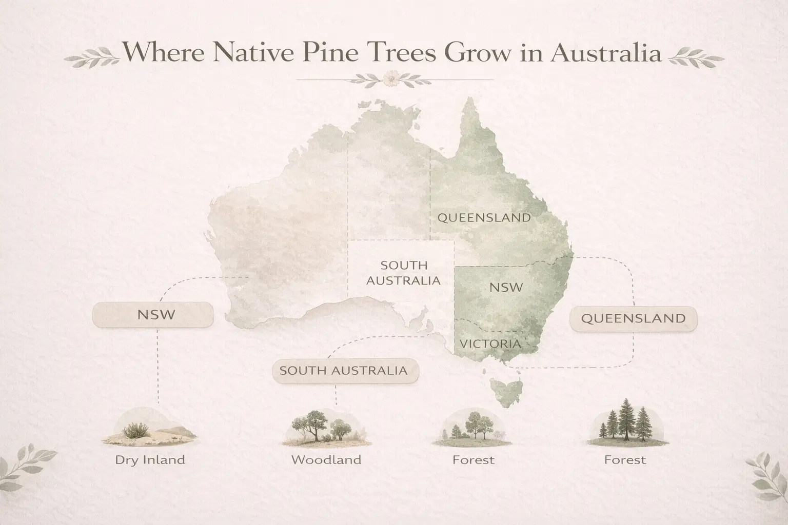 are pine trees native to australia