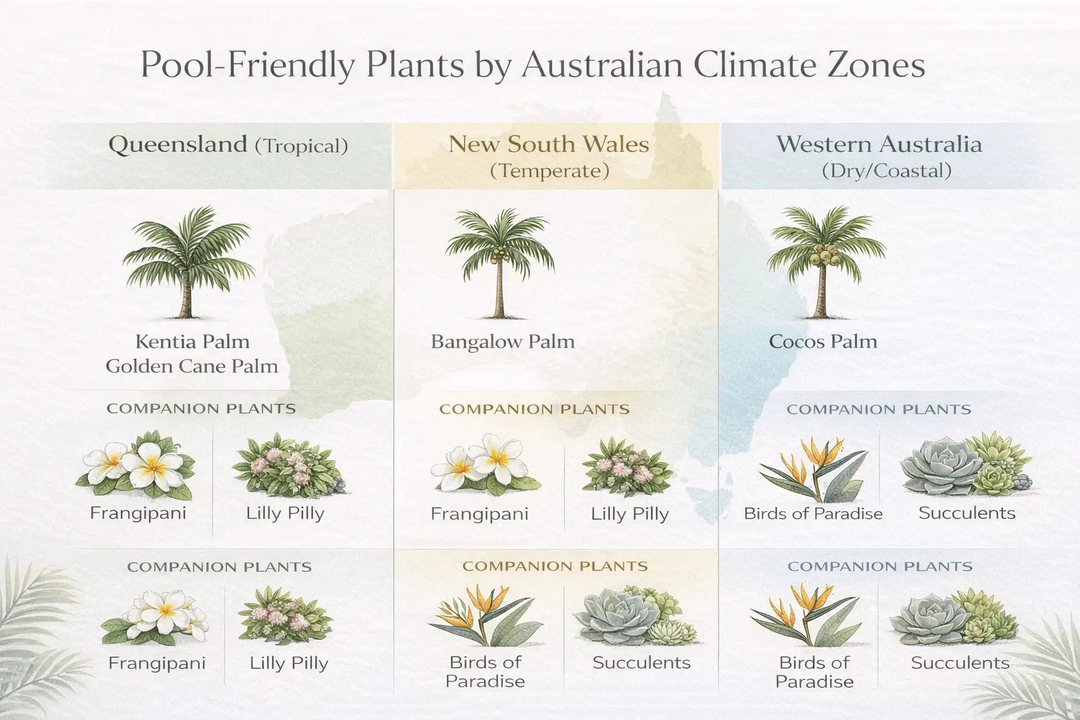 best palm trees around pools australia