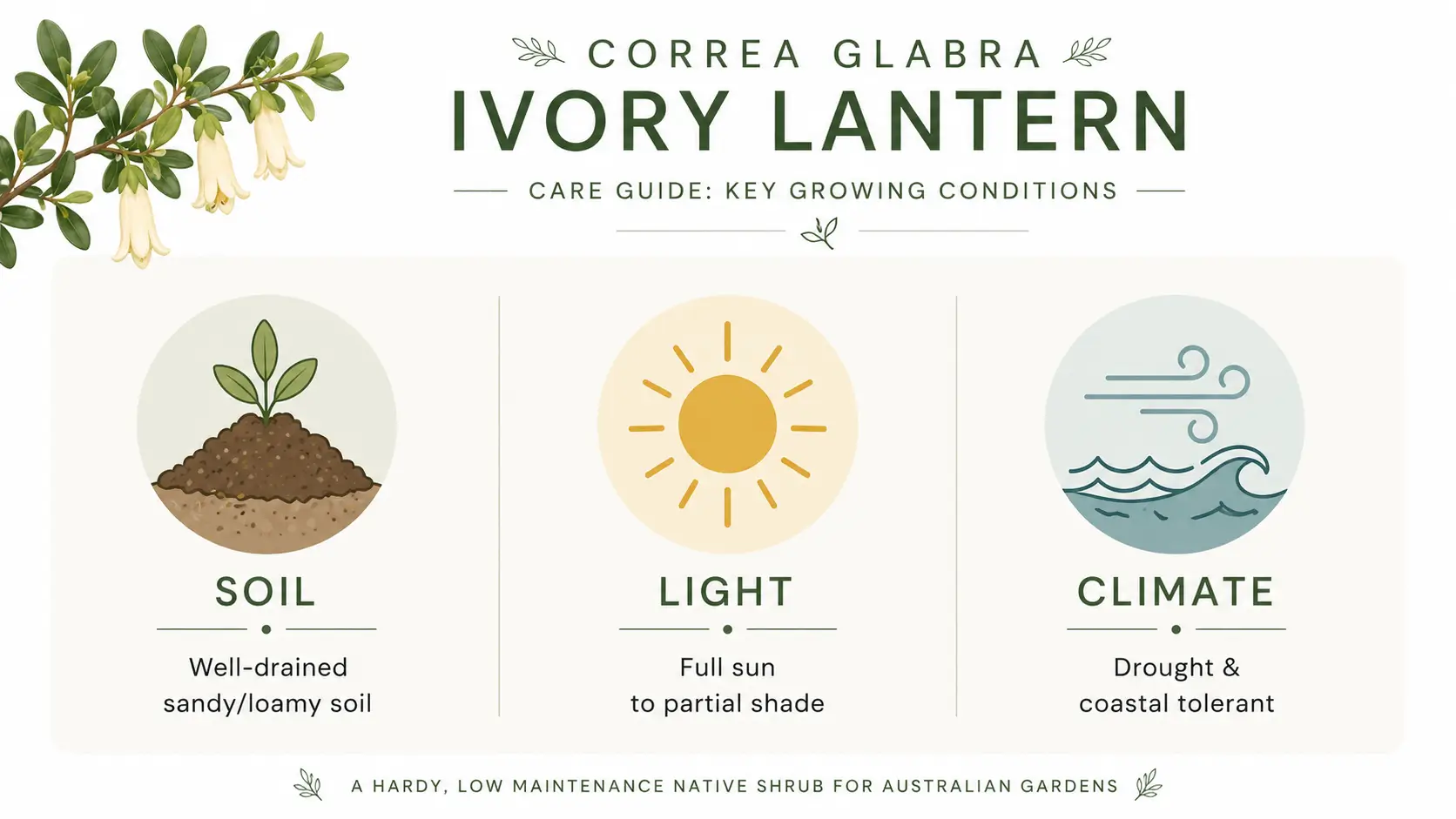 correa glabra ivory lantern