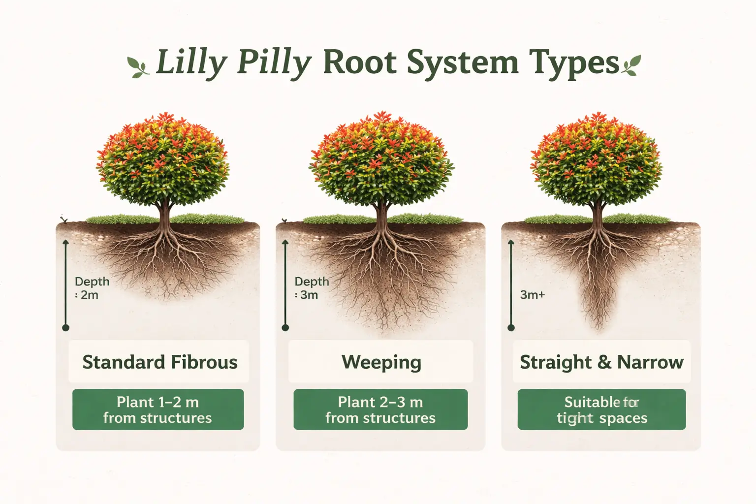 do lilly pillies have invasive roots