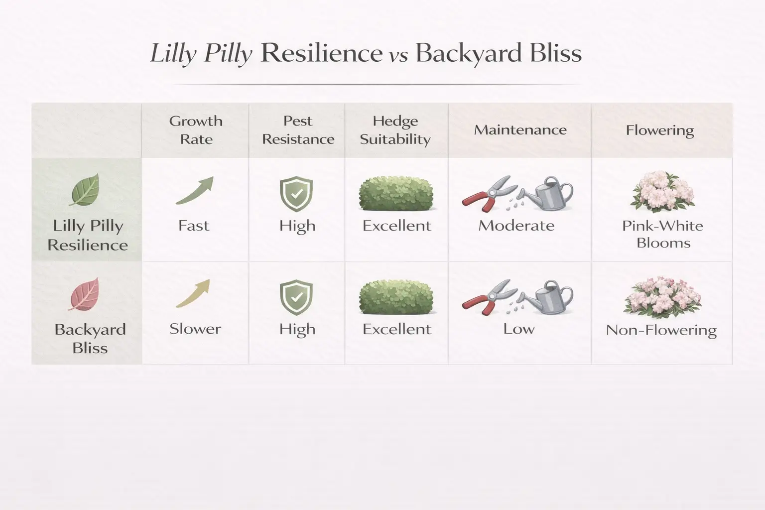 lilly pilly resilience vs backyard bliss