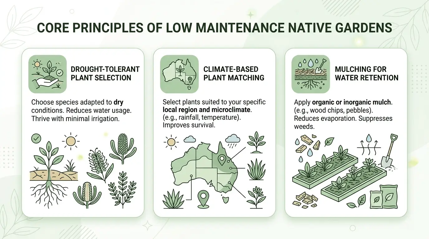 low maintenance front yard australian native garden design
