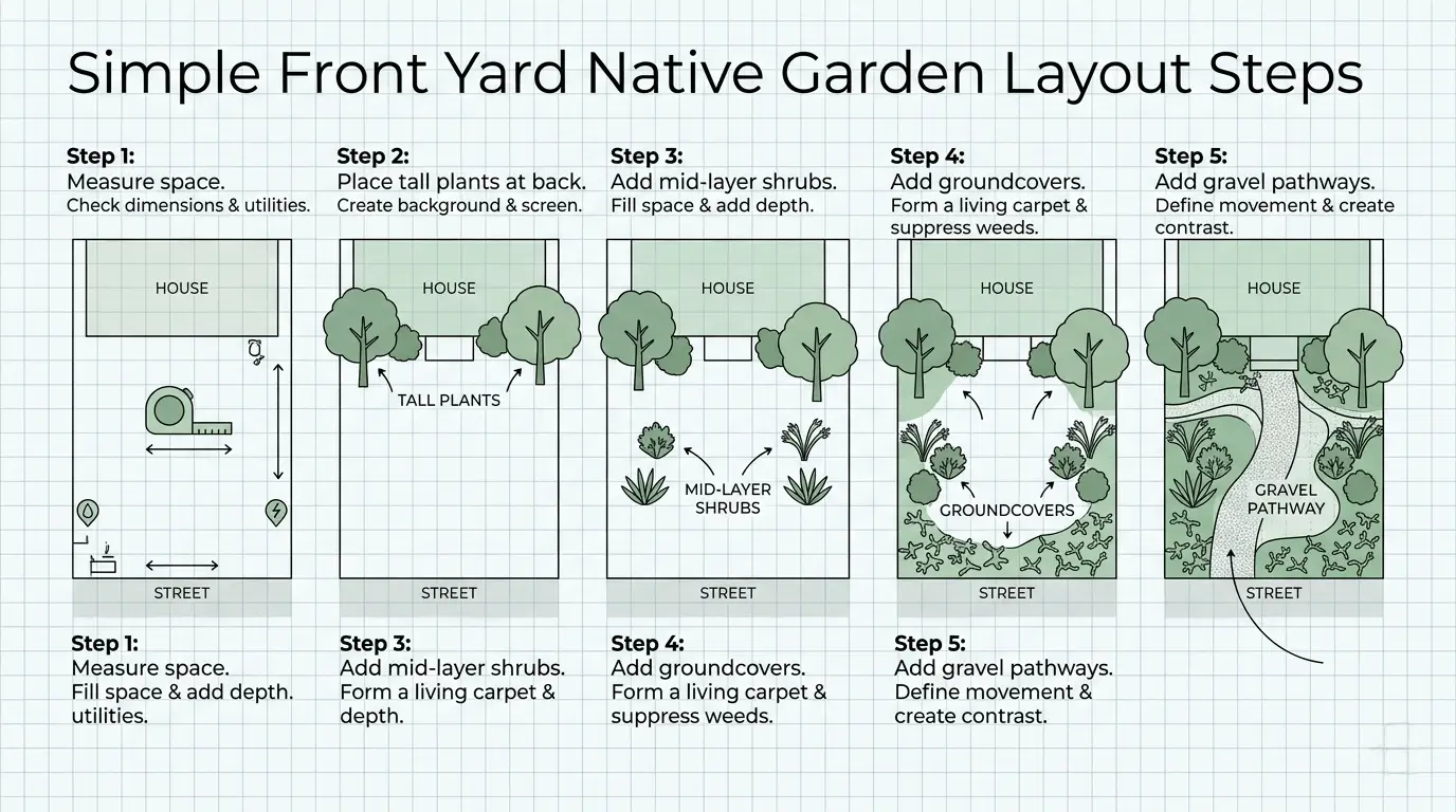 low maintenance front yard australian native garden design