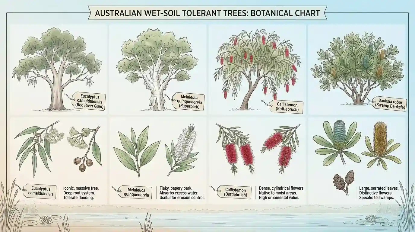 trees that like wet soil australia