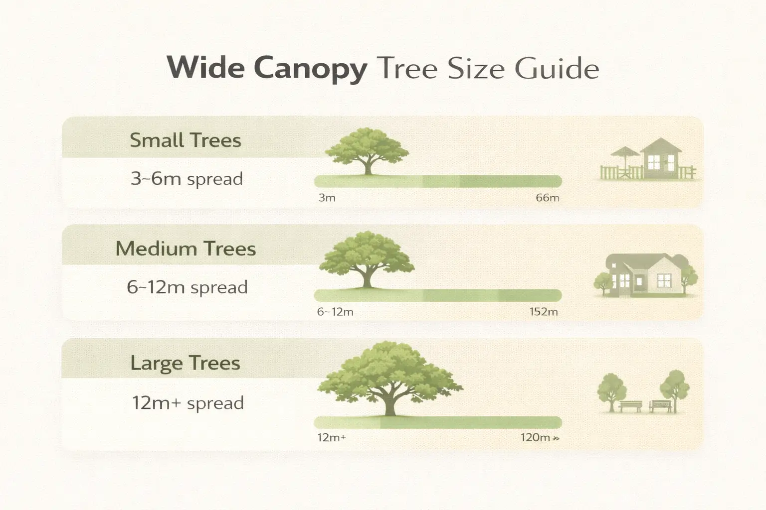 trees with wide canopy