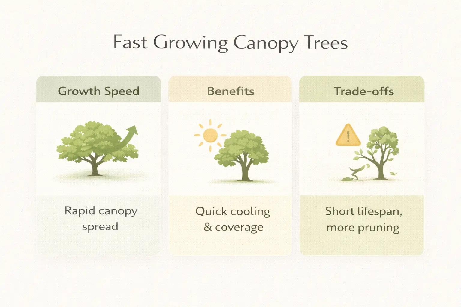 trees with wide canopy