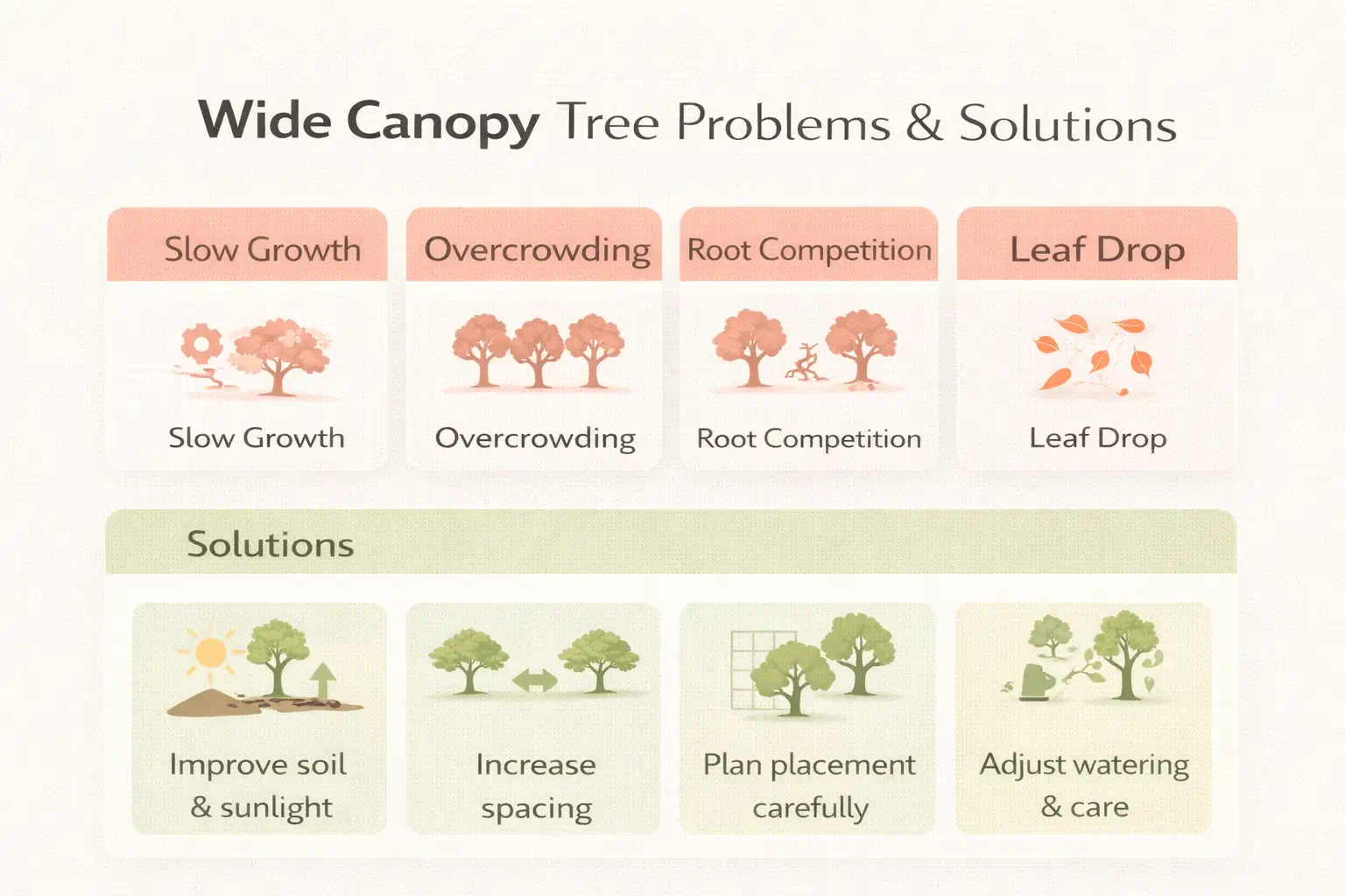 trees with wide canopy