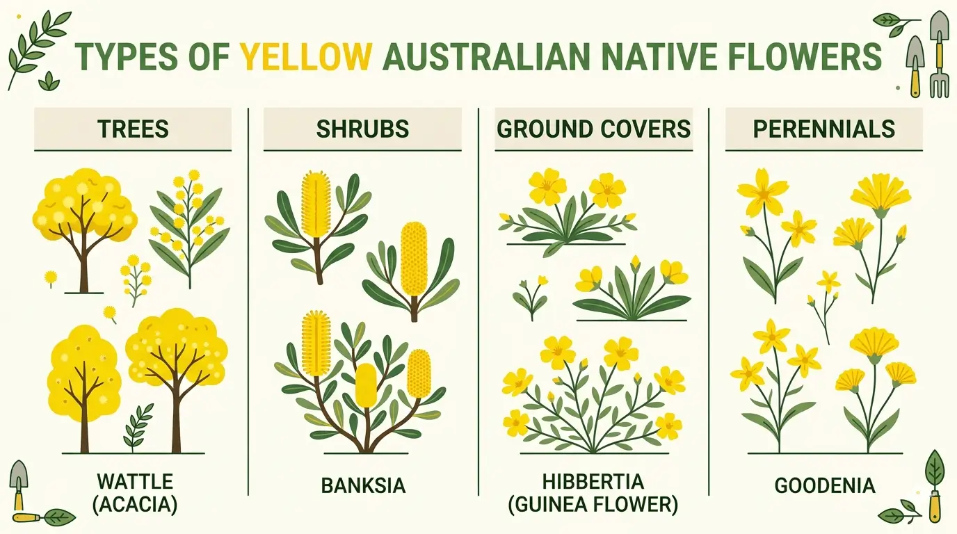 yellow australian native flowers