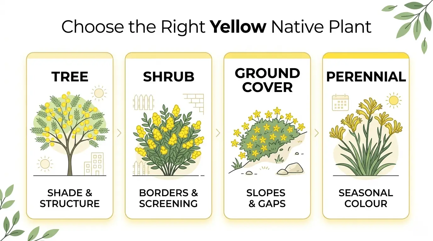 yellow australian native flowers