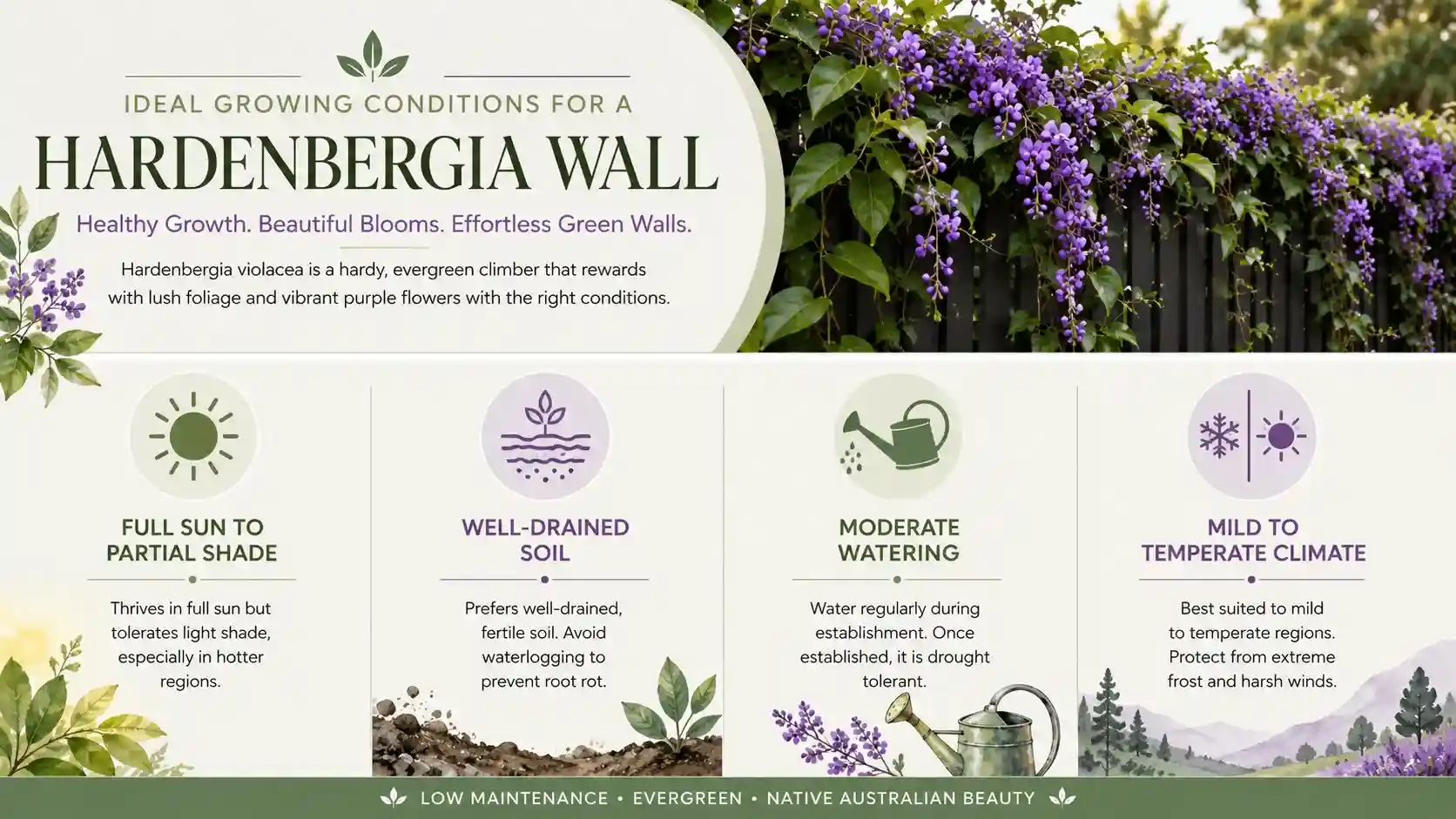 hardenbergia wall