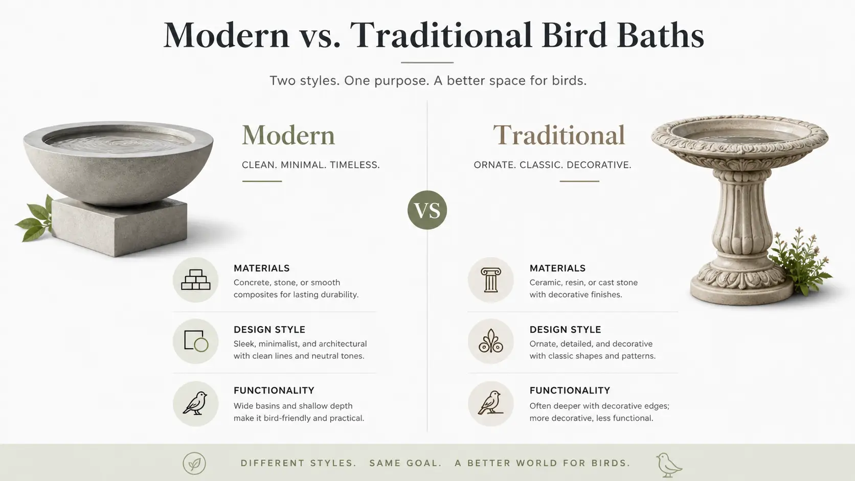 modern bird baths