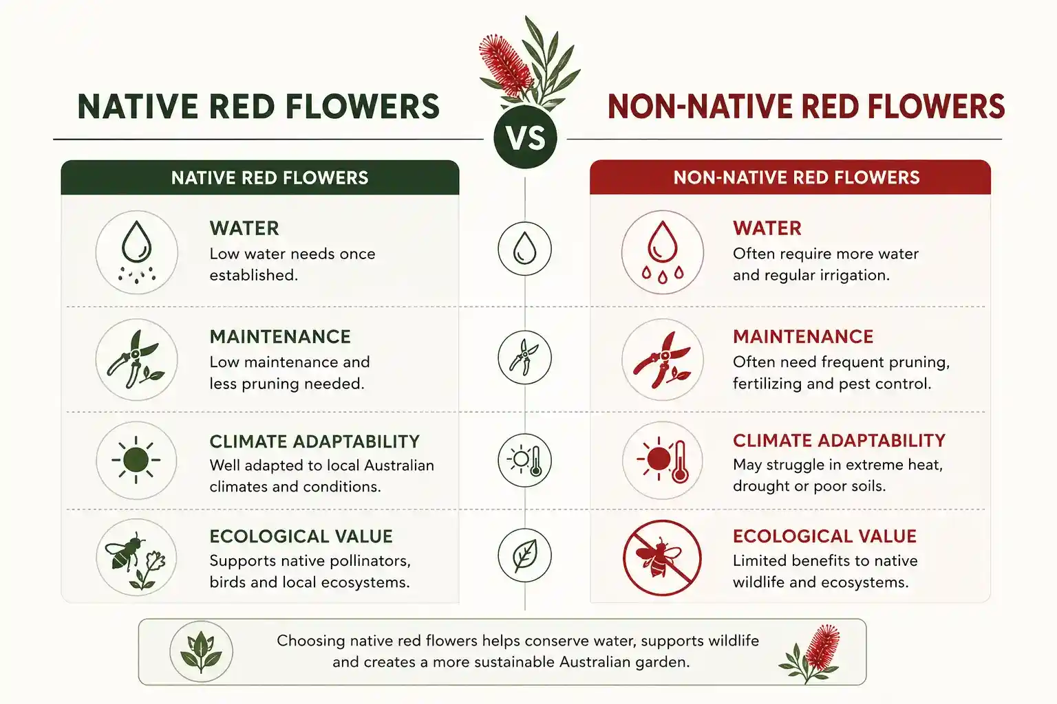 red australian native flowers