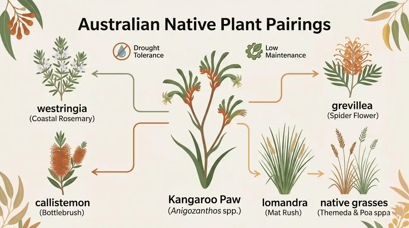 what to plant with kangaroo paw