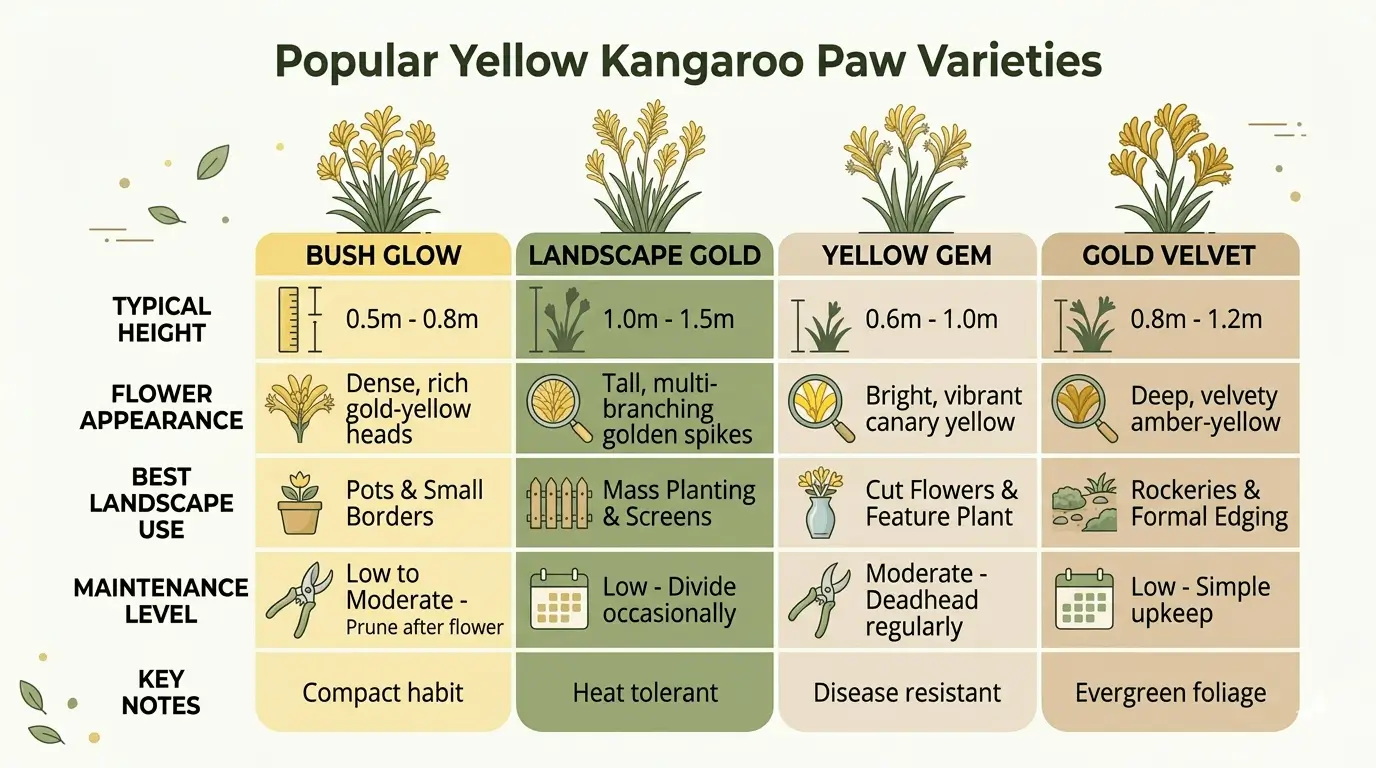 yellow kangaroo paw