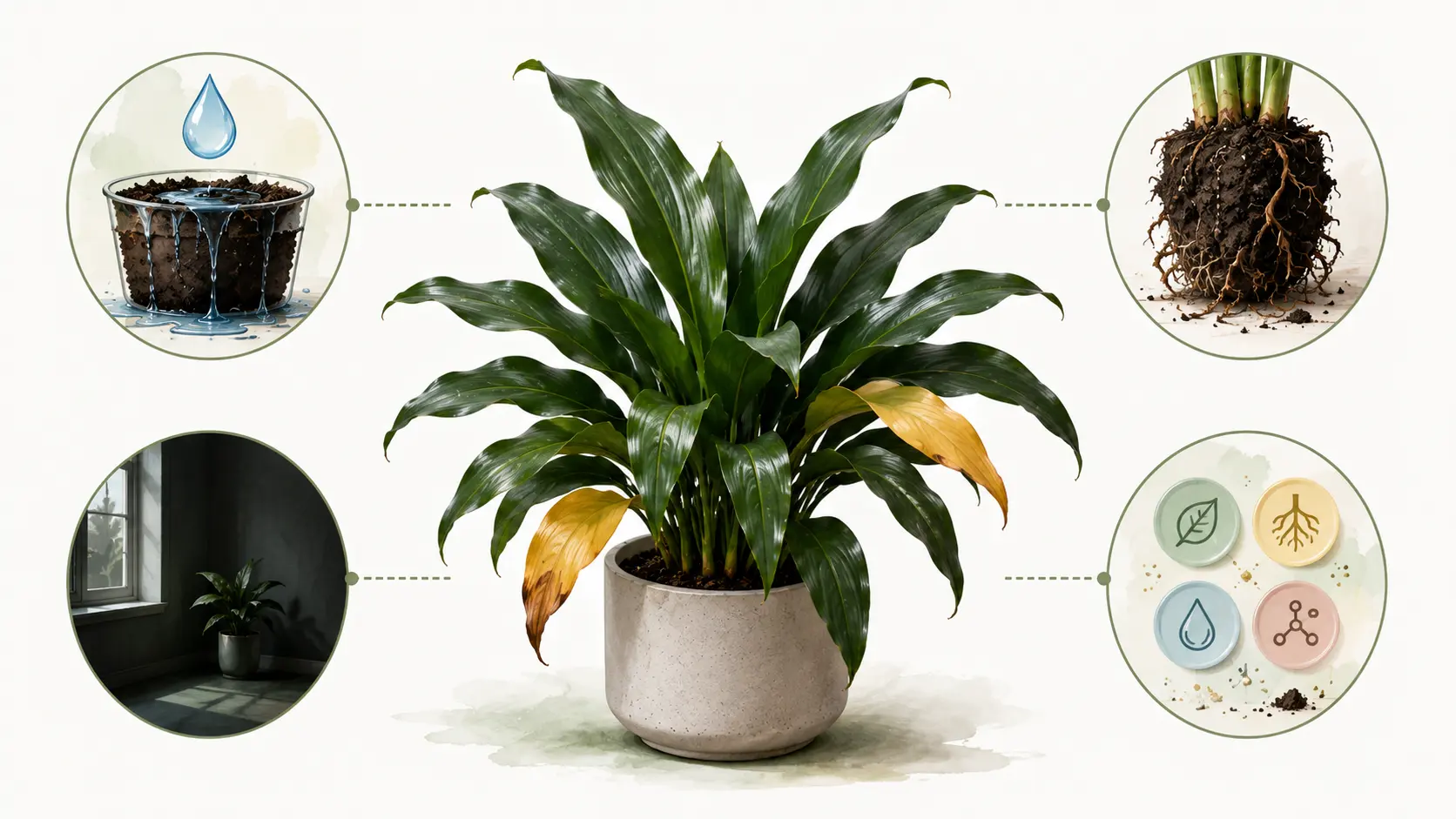 aspidistra leaves turning yellow