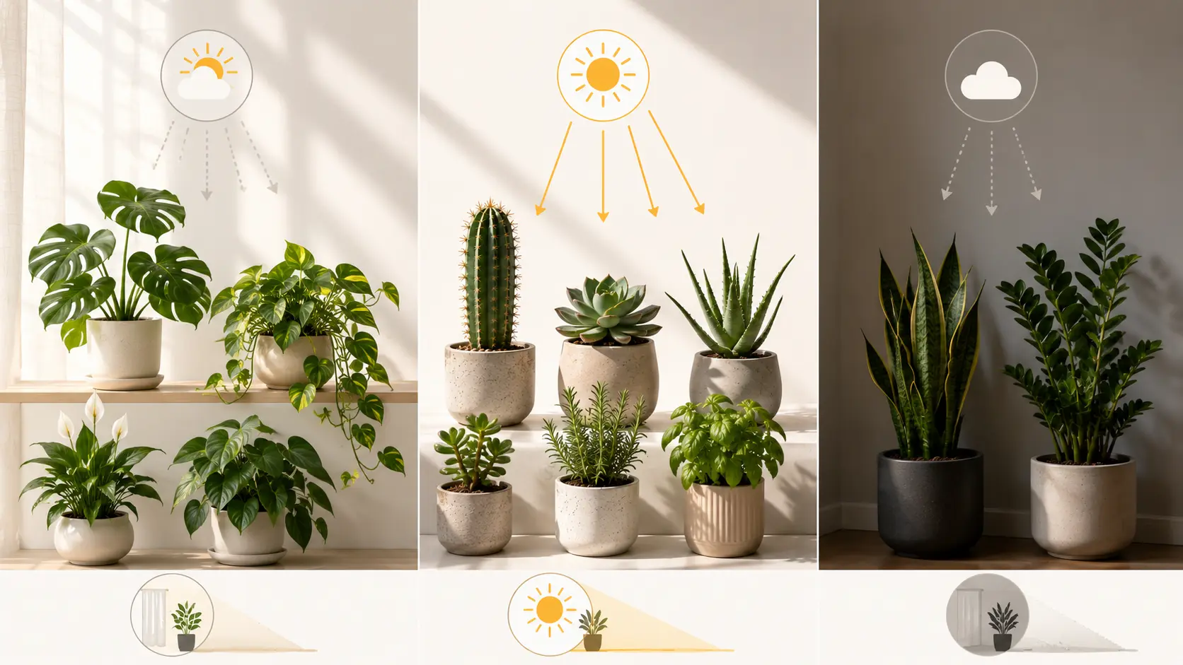 bright indirect light vs direct sunlight which is better for houseplants