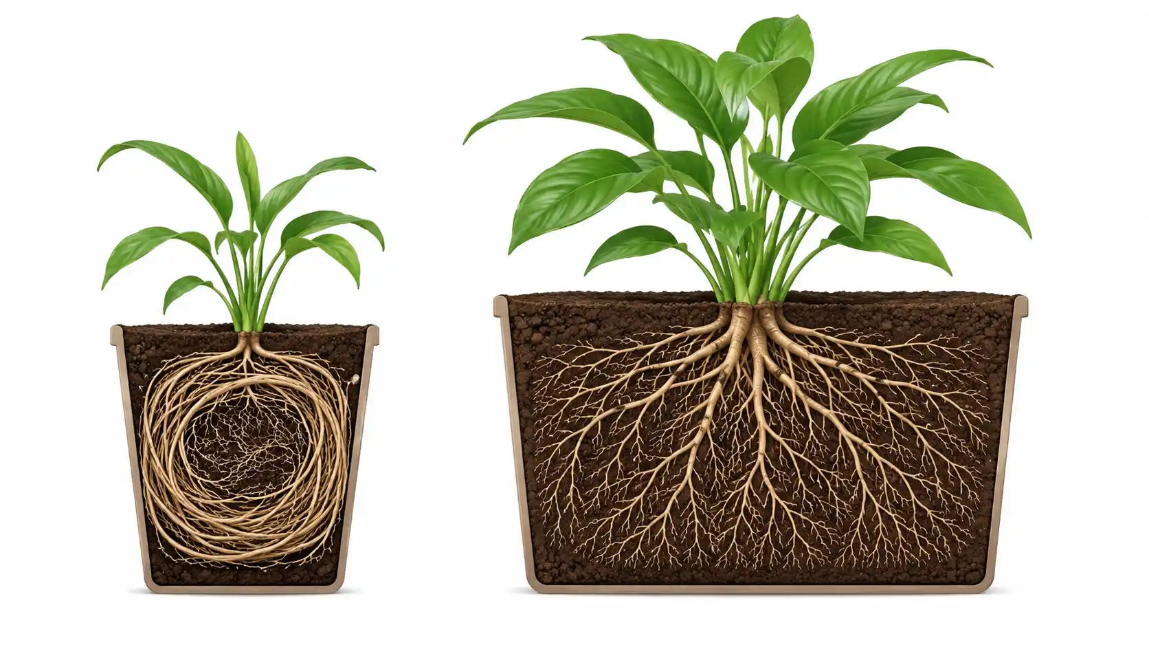 does pot size affect how fast a plant grows