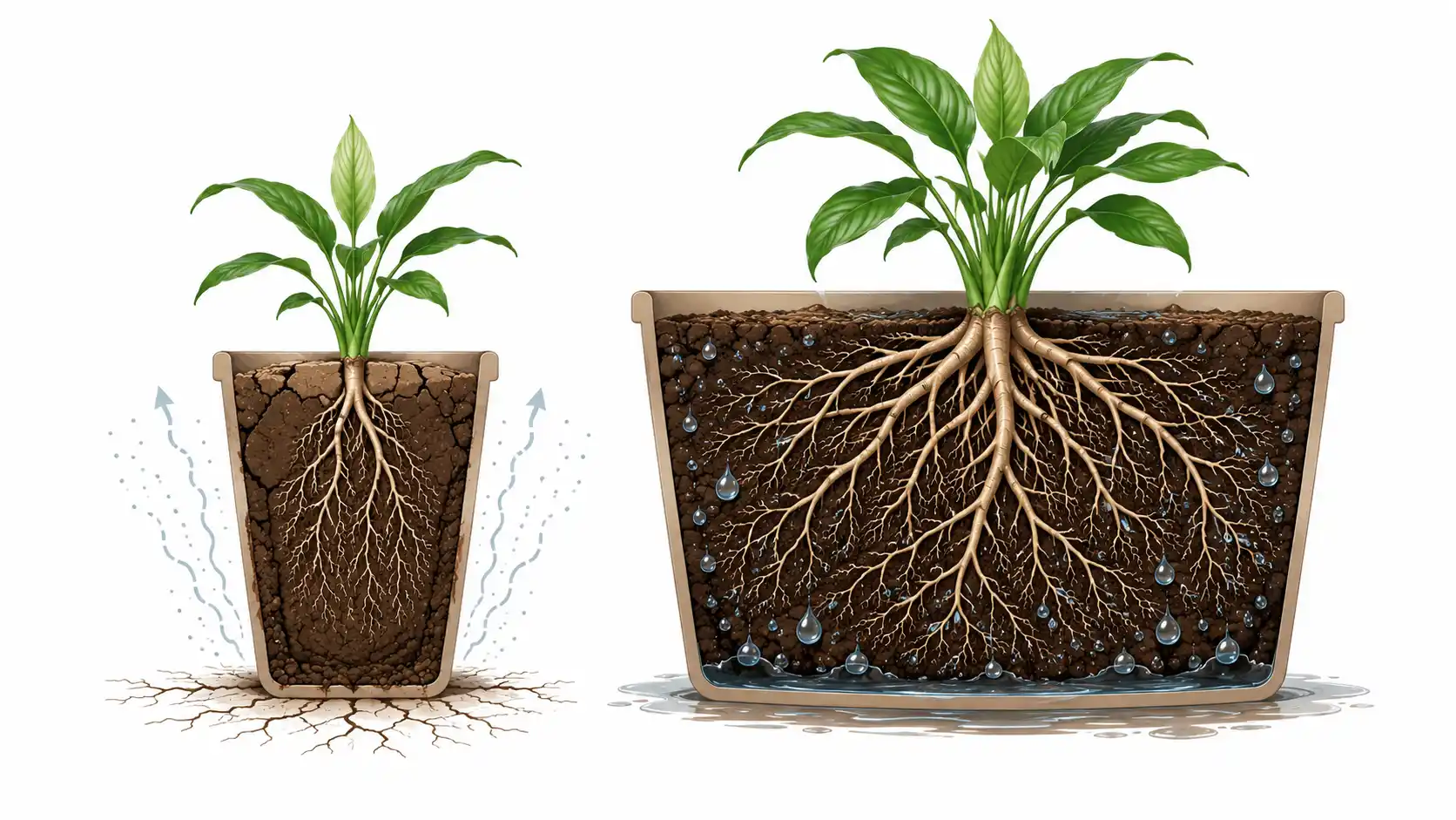 does pot size affect how fast a plant grows