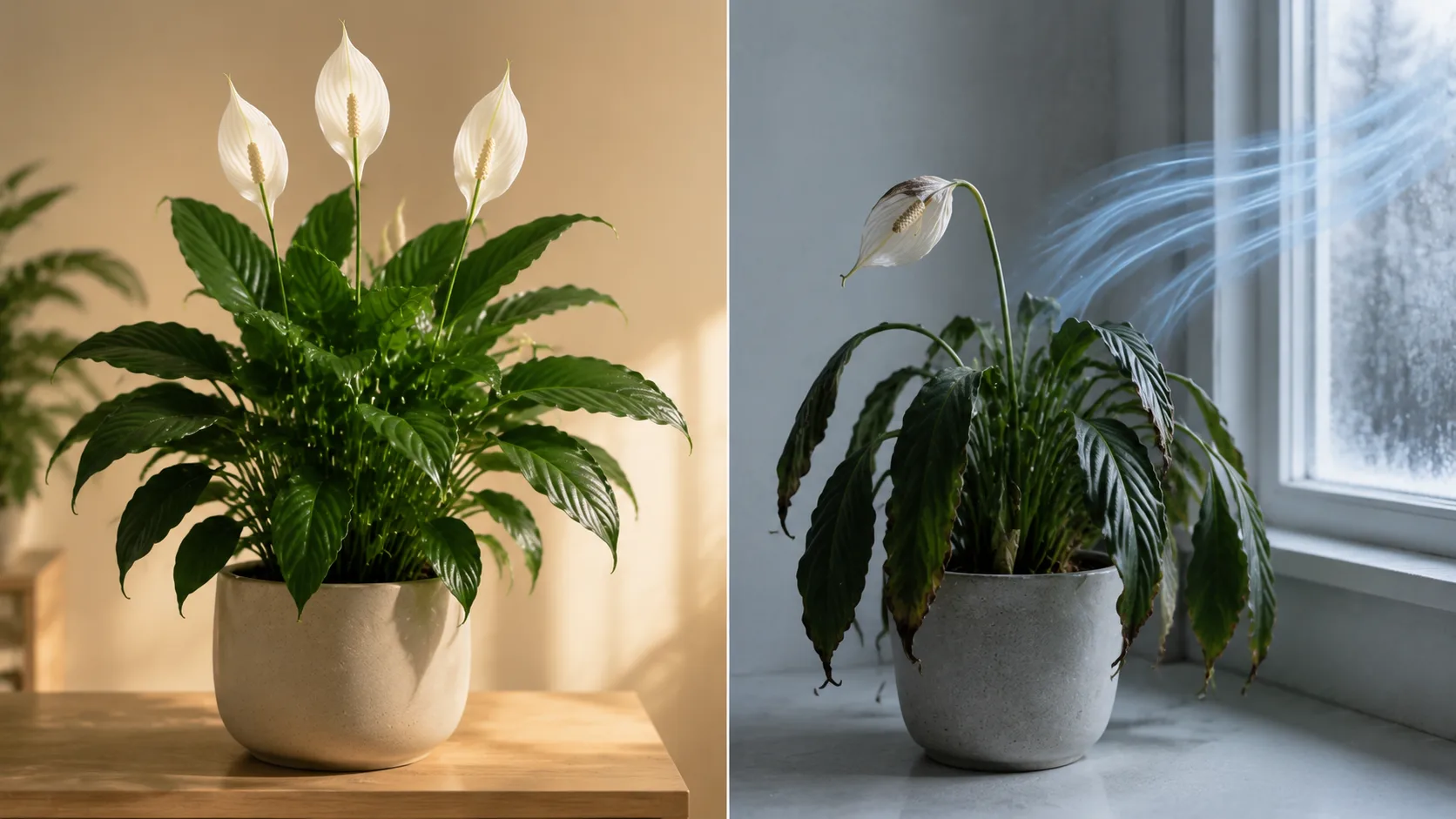 peace lily temperature range