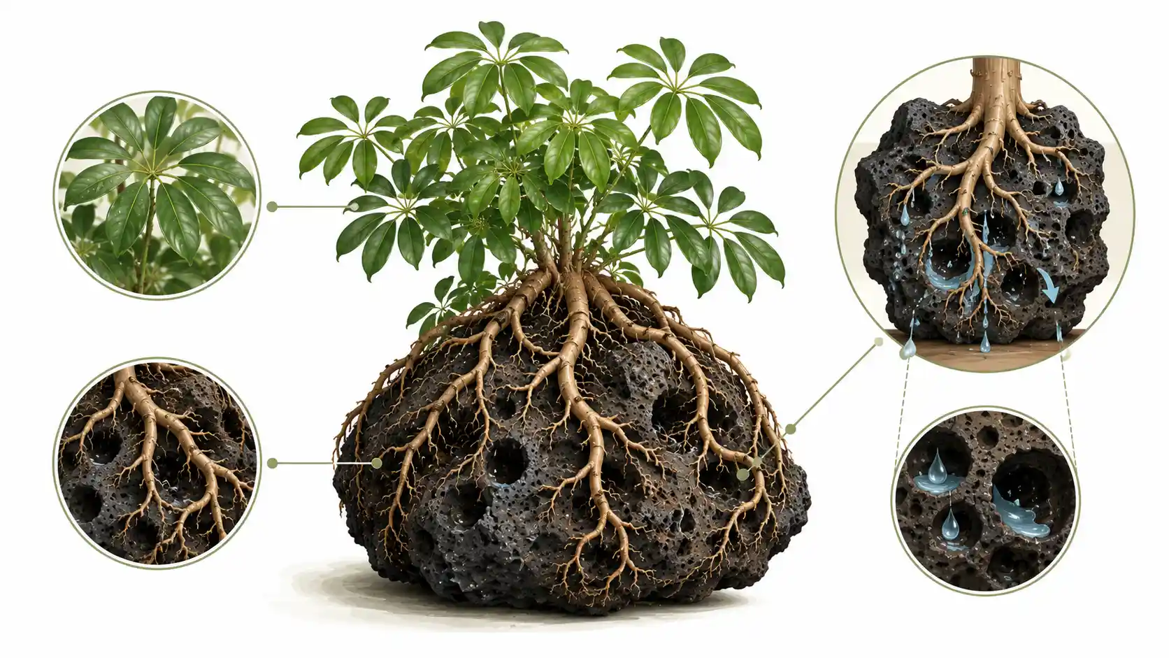 plant on lava rock