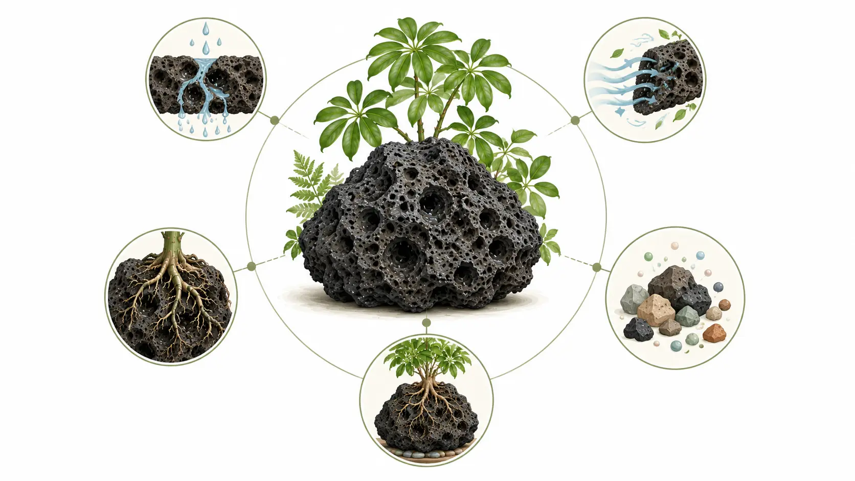 plant on lava rock