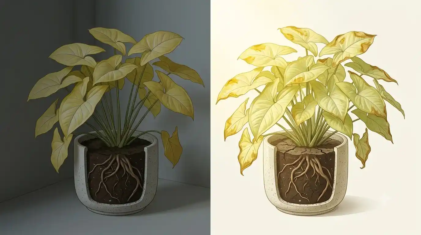 syngonium leaves turning yellow