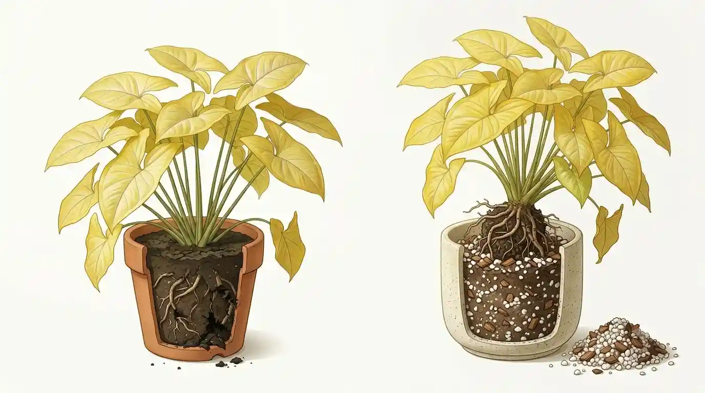 syngonium leaves turning yellow