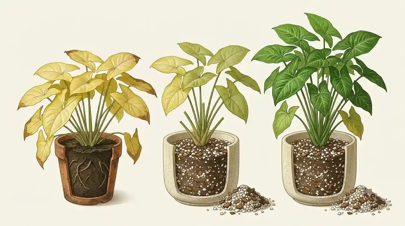 syngonium leaves turning yellow