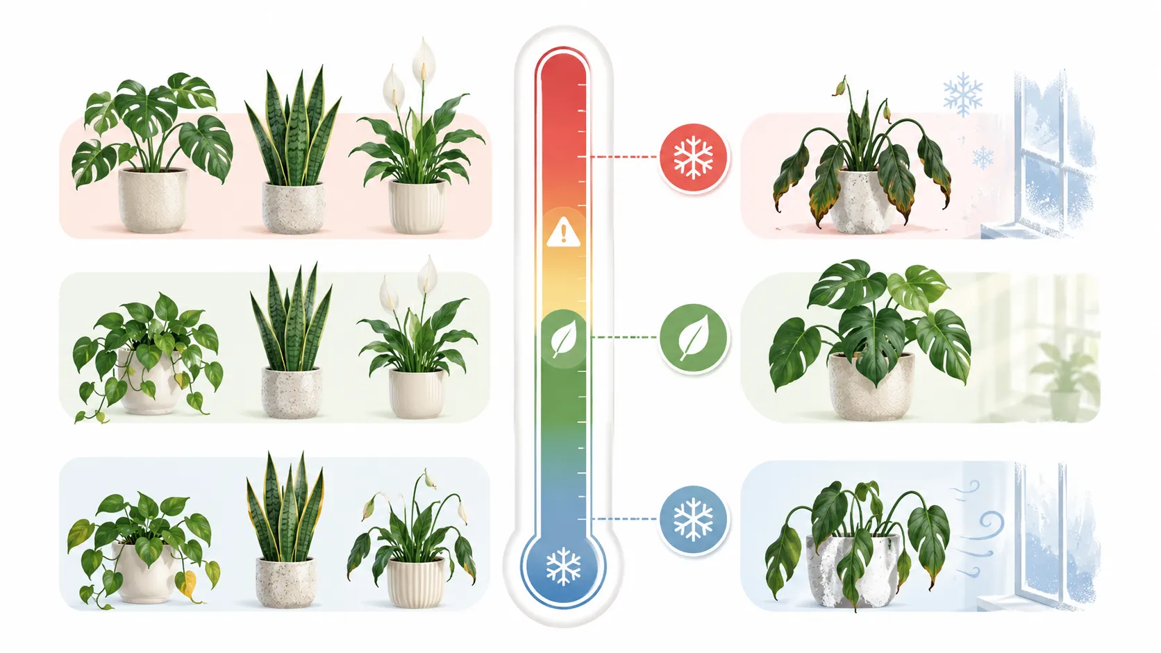 what temperature is too cold for indoor houseplants