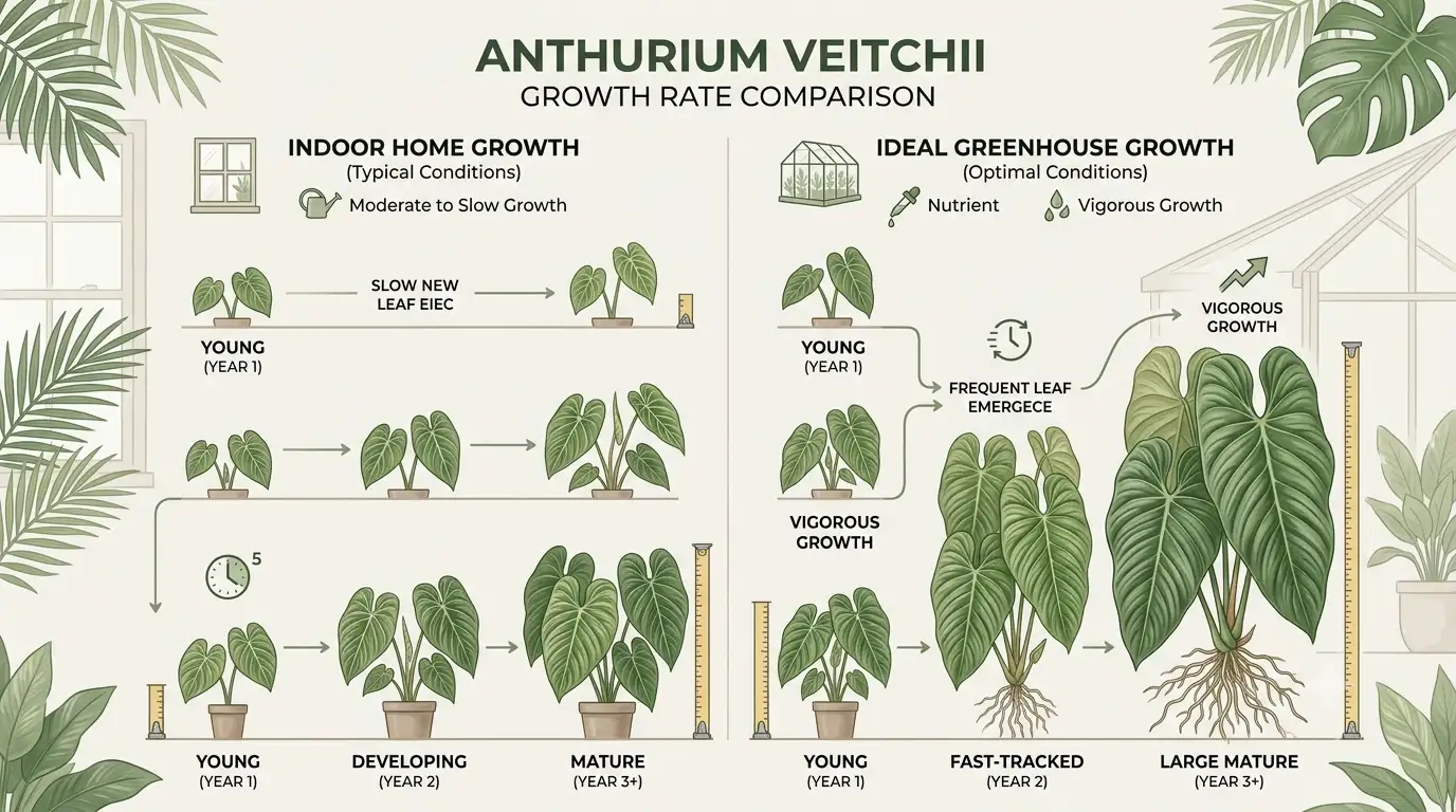 anthurium veitchii growth rate