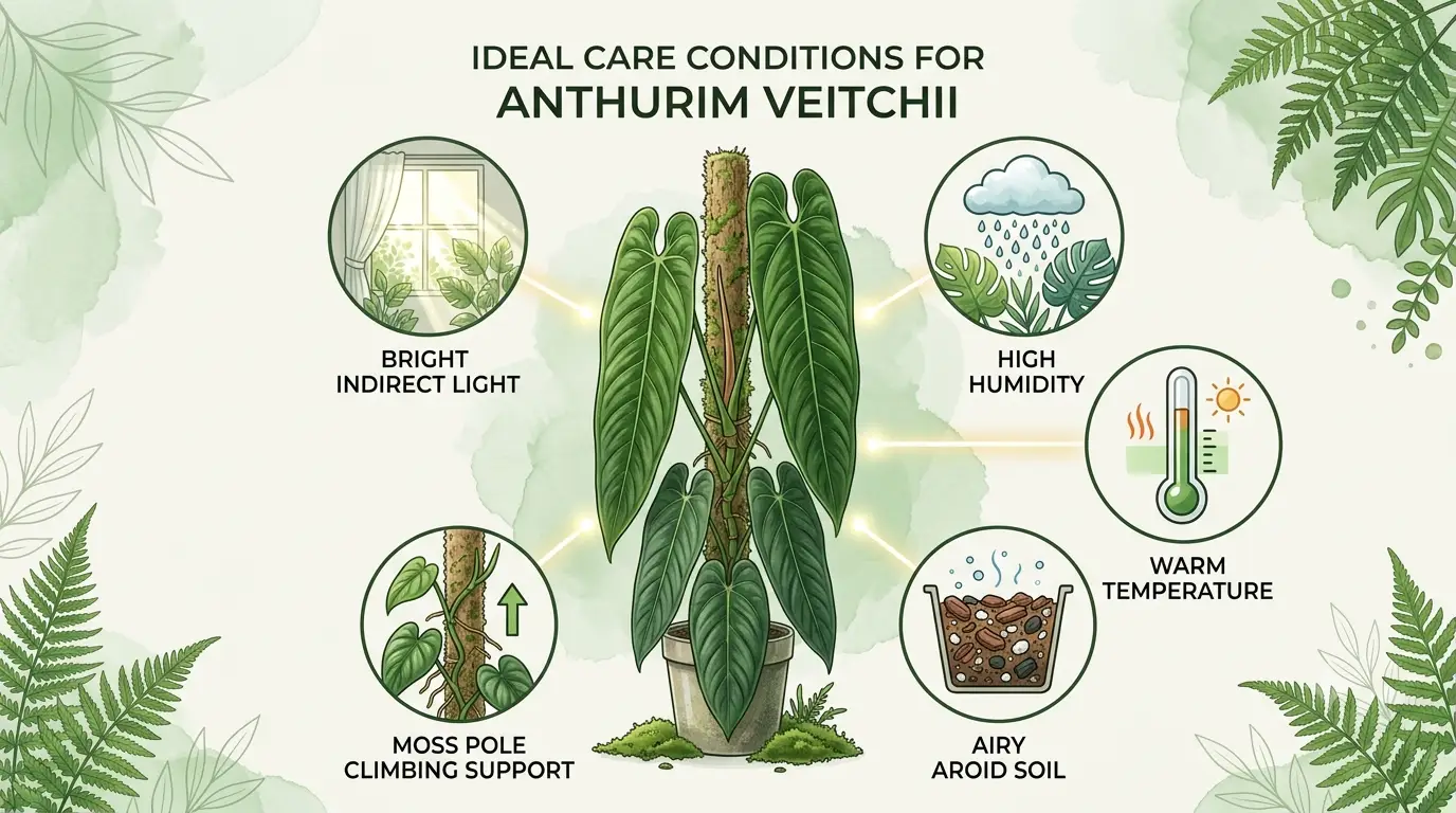 anthurium veitchii growth rate