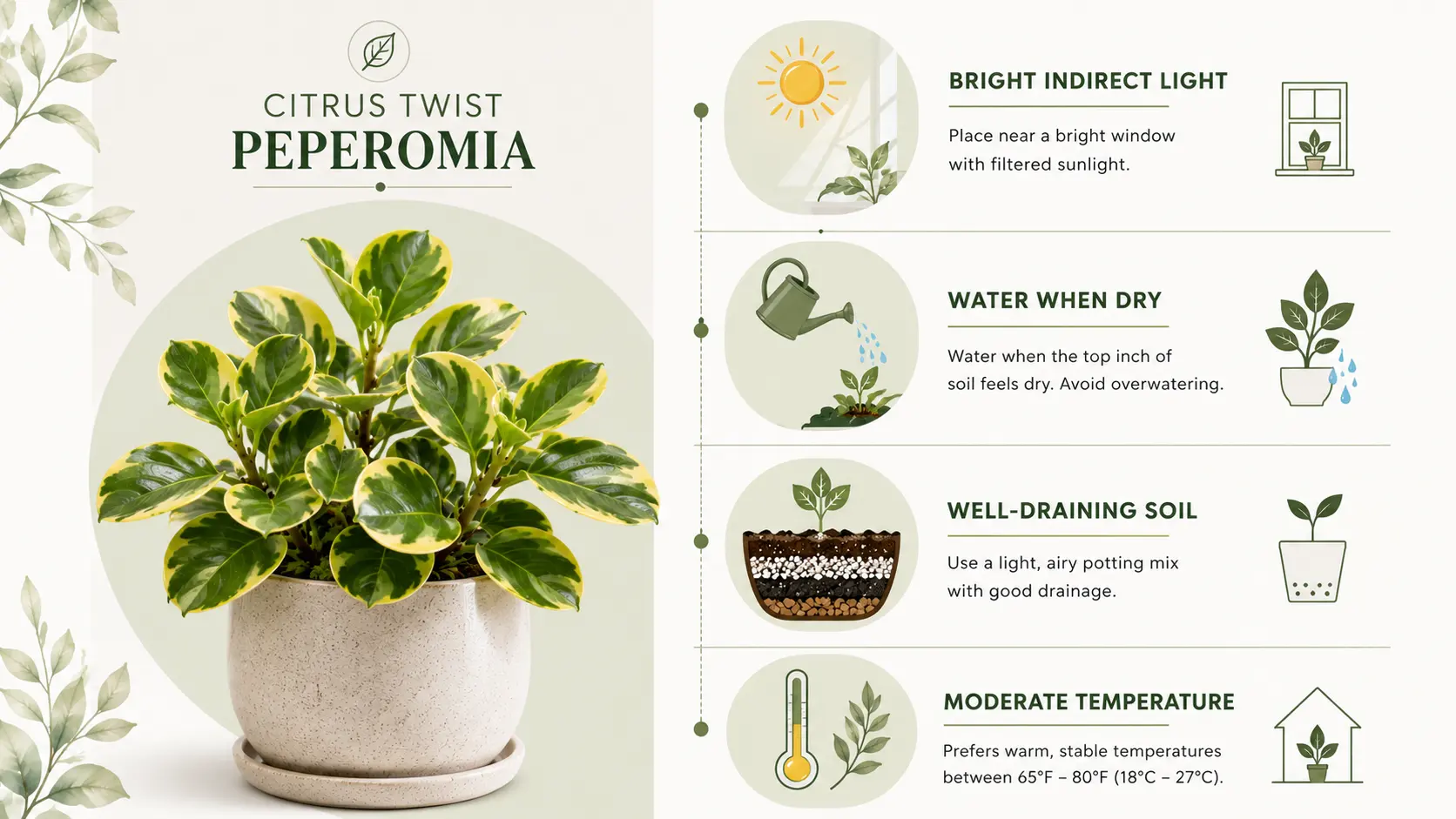 citrus twist peperomia