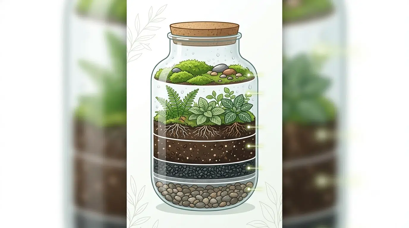closed diy terrarium layers