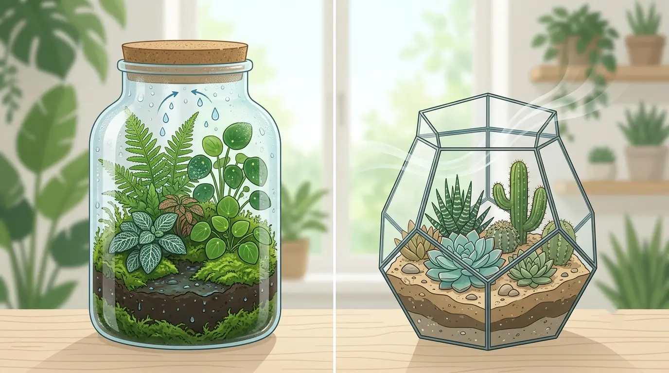 closed diy terrarium layers