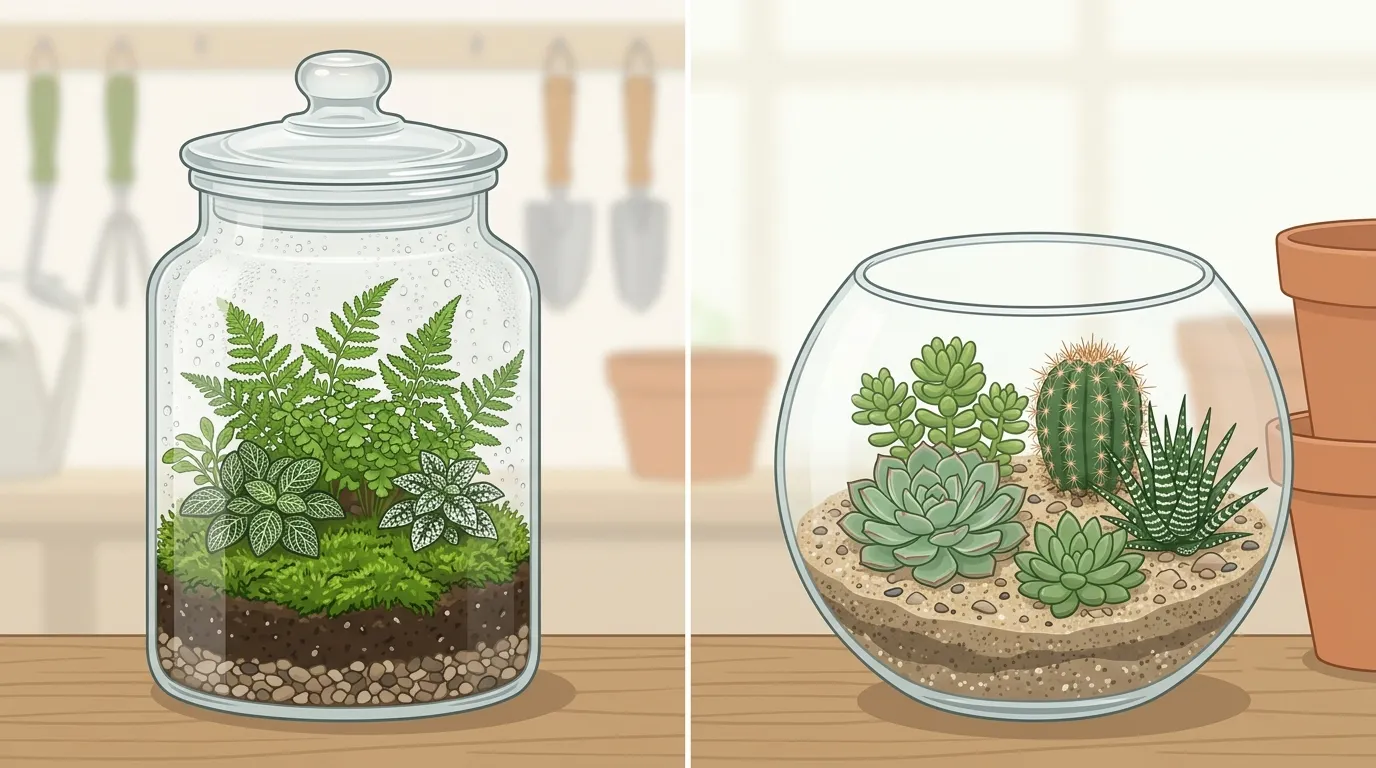 closed diy terrarium layers