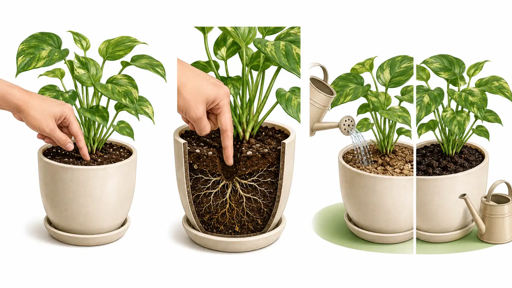 how to check if indoor plant needs water soil test