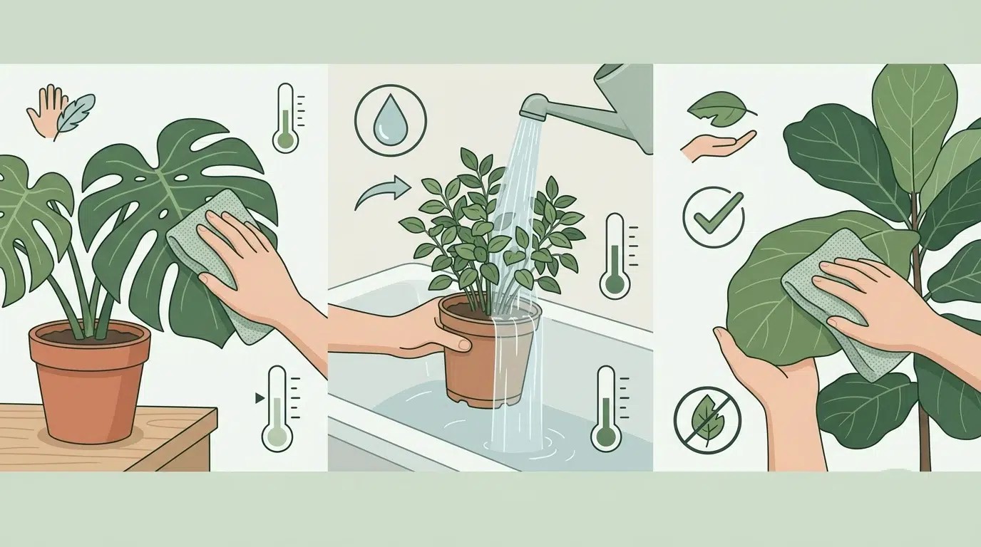 how to clean plant leaves