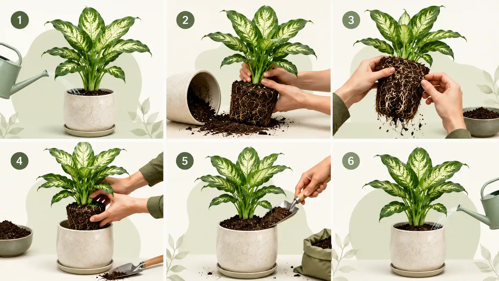how to repot dieffenbachia