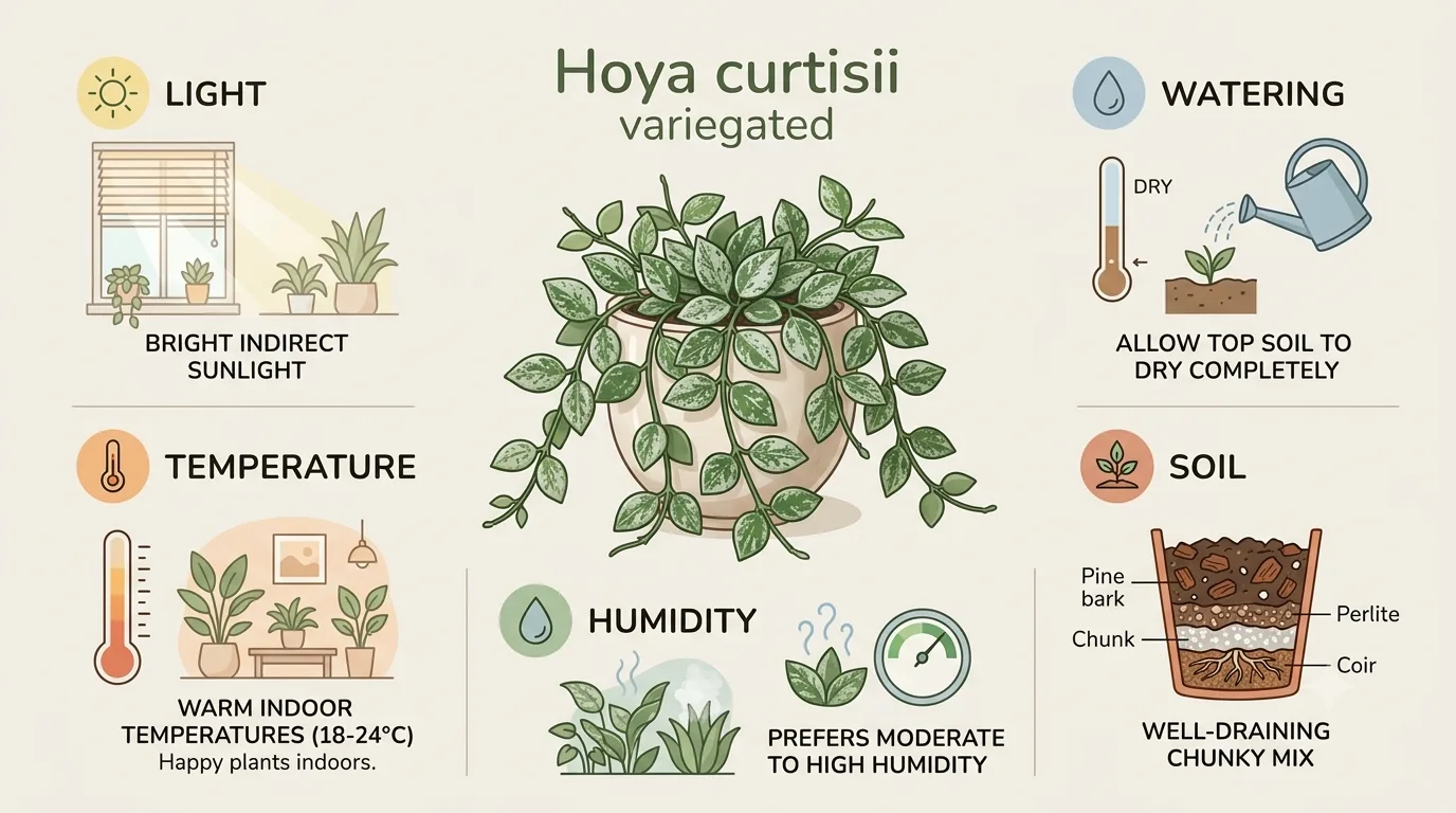 Hoya Curtisii Variegated: Care, Types & Propagation Guide