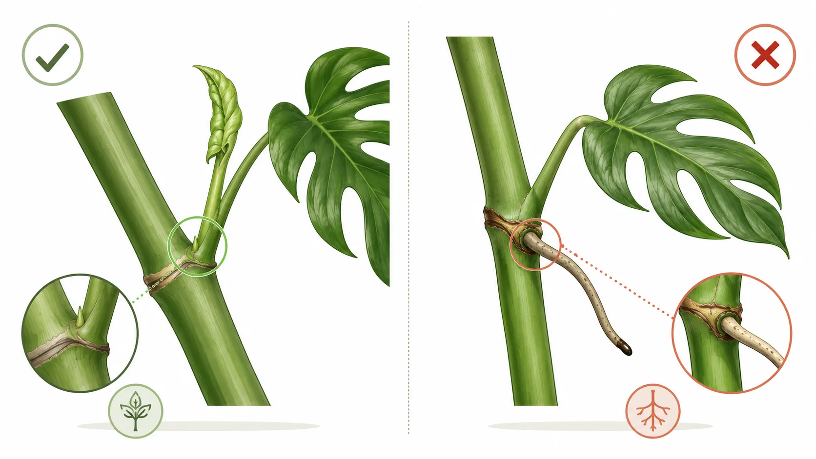 monstera plant node