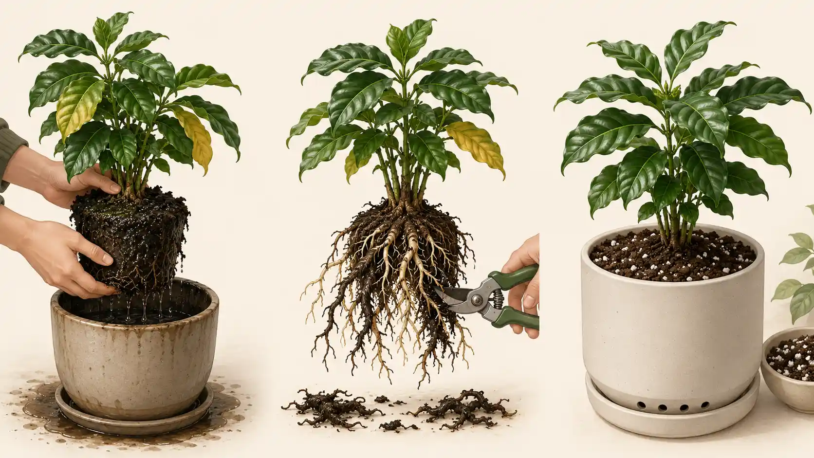overwatered coffee plant