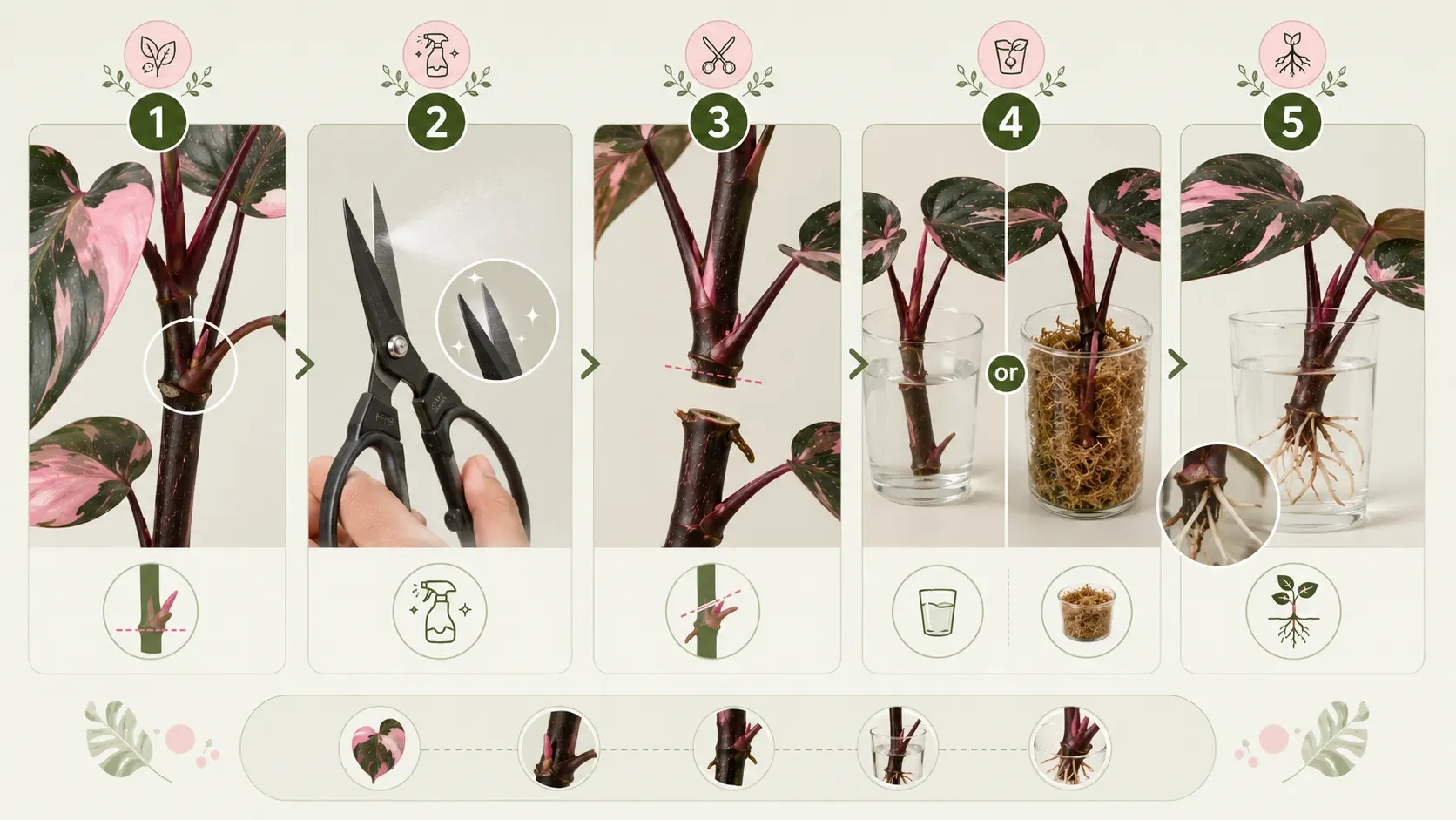 pink princess philodendron node