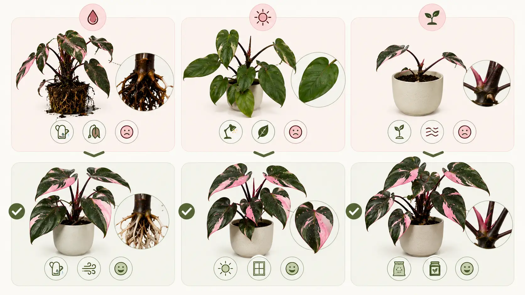 pink princess philodendron node