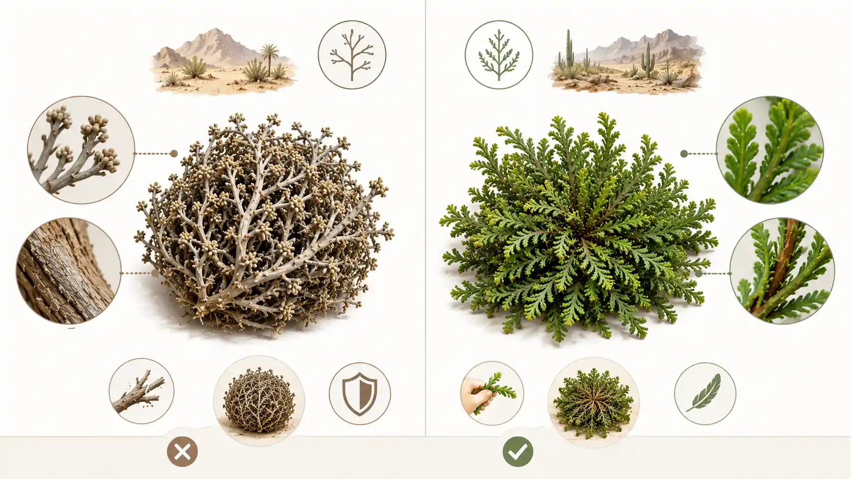 rose of jericho vs false rose of jericho